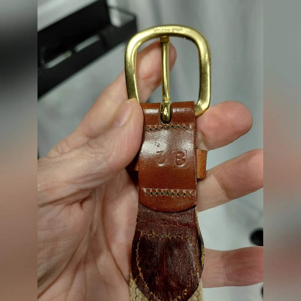 Leather Man Hunting Dog Leather Canvas Belt